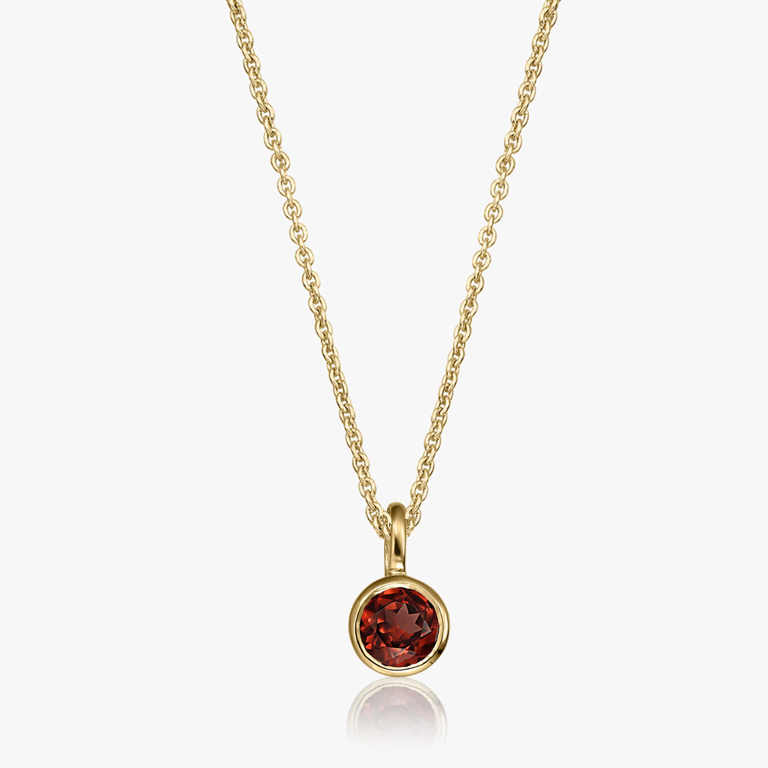 Stříbrný náhrdelník Birthstone Golden January - Granát - Indira