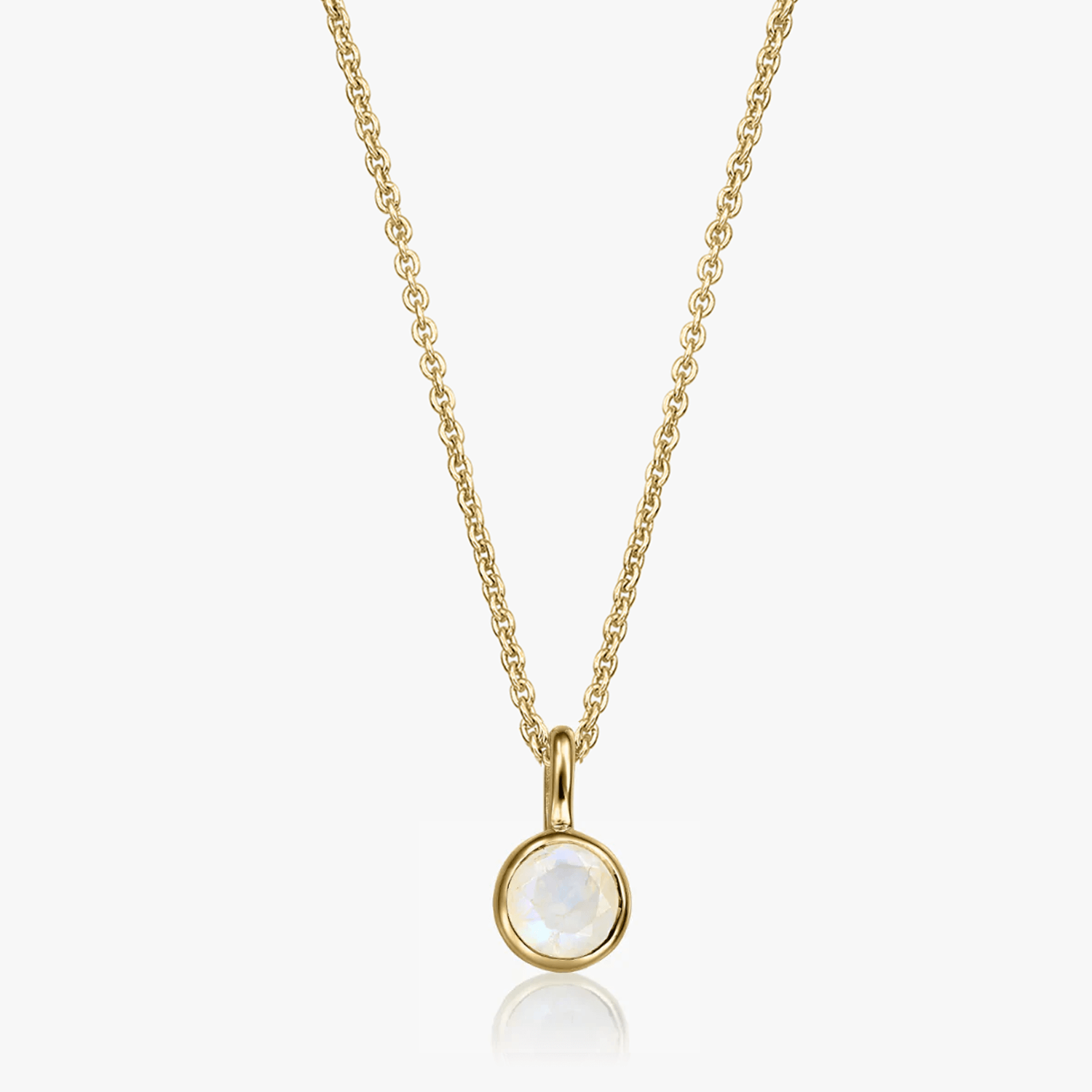 Stříbrný náhrdelník Birthstone Golden June - Měsíční kámen - Indira