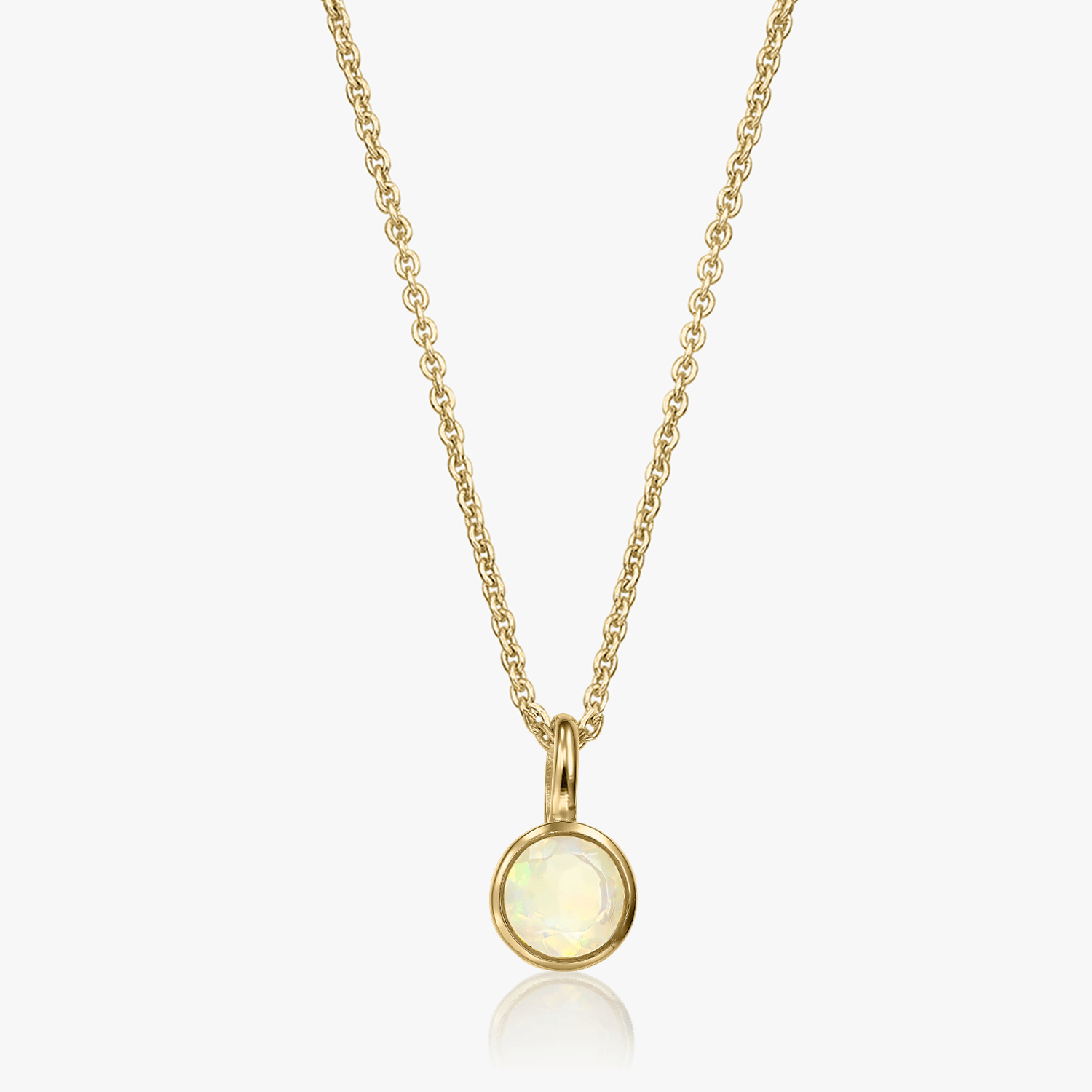Stříbrný náhrdelník Birthstone Golden October - Opal - Indira