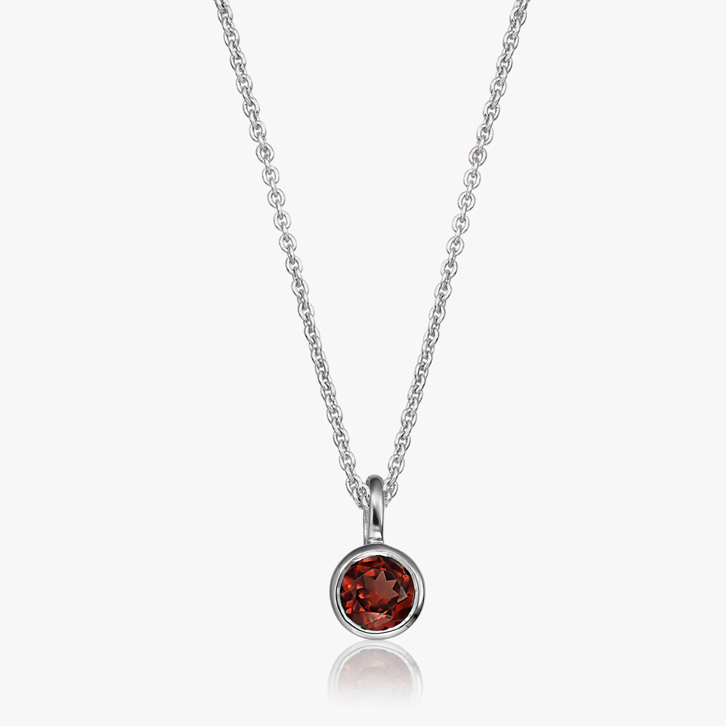 Stříbrný náhrdelník Birthstone January - Granát - Indira