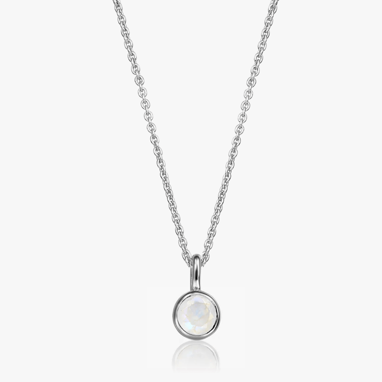 Stříbrný náhrdelník Birthstone June - Měsíční kámen - Indira