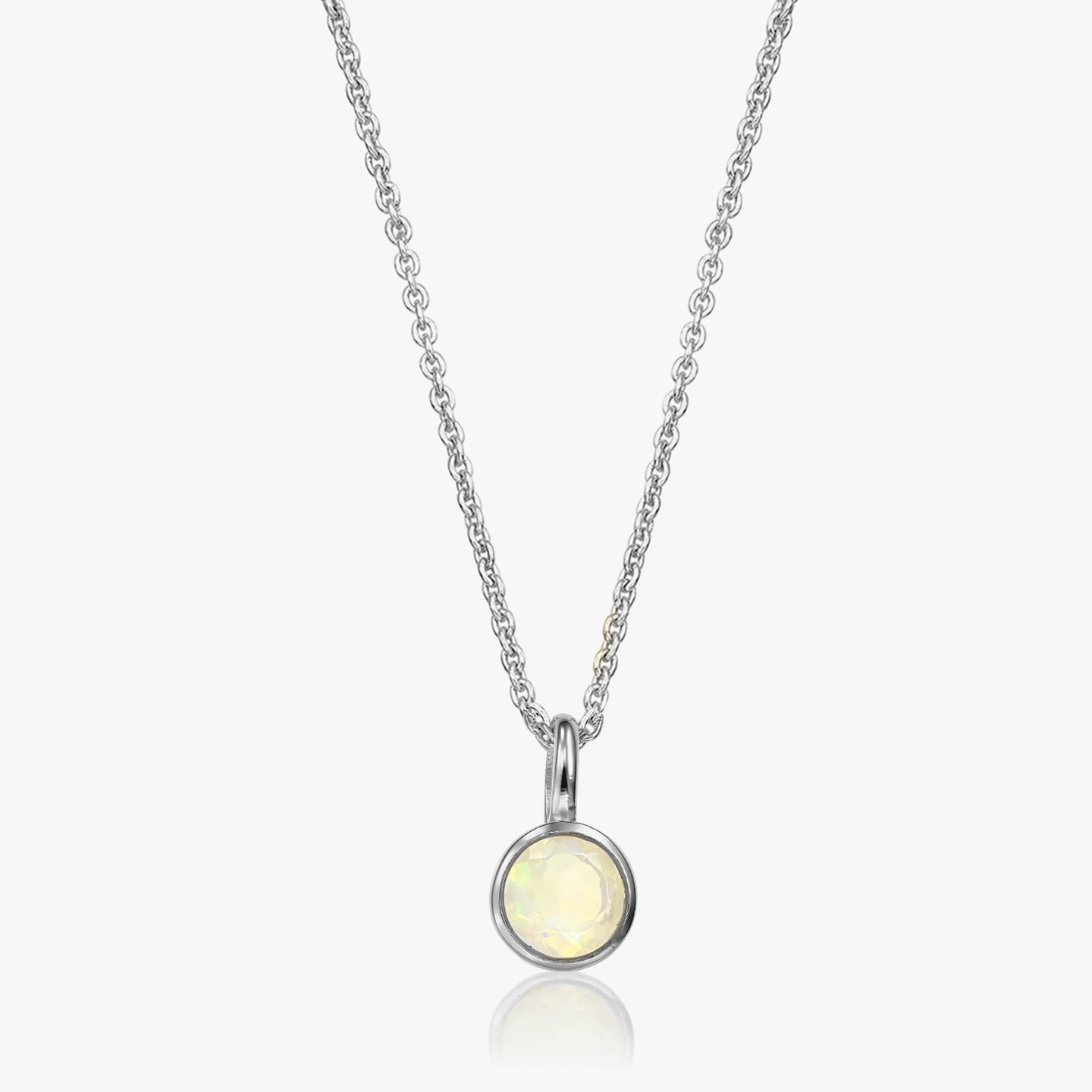 Stříbrný náhrdelník Birthstone October - Opál - Indira