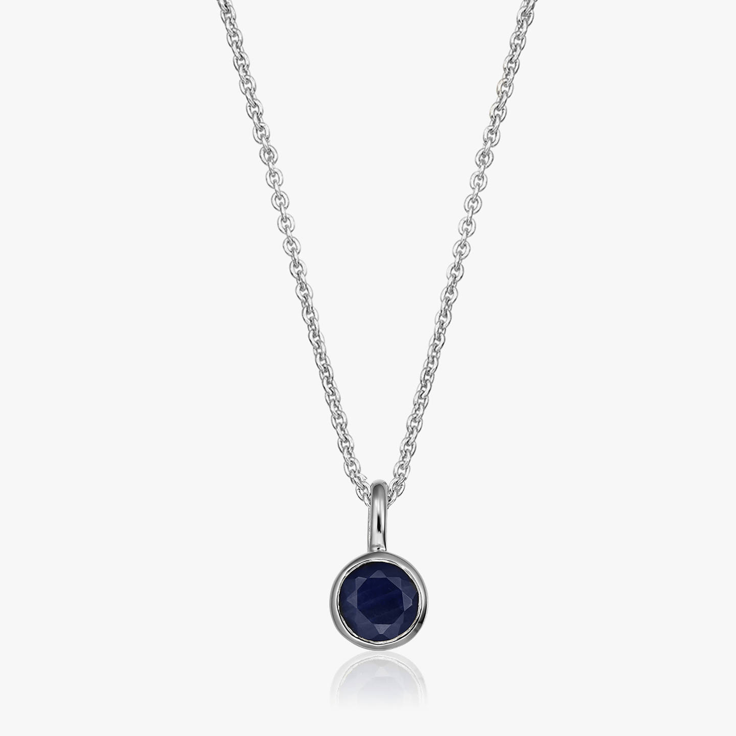 Stříbrný náhrdelník Birthstone Září - Safír - Indira