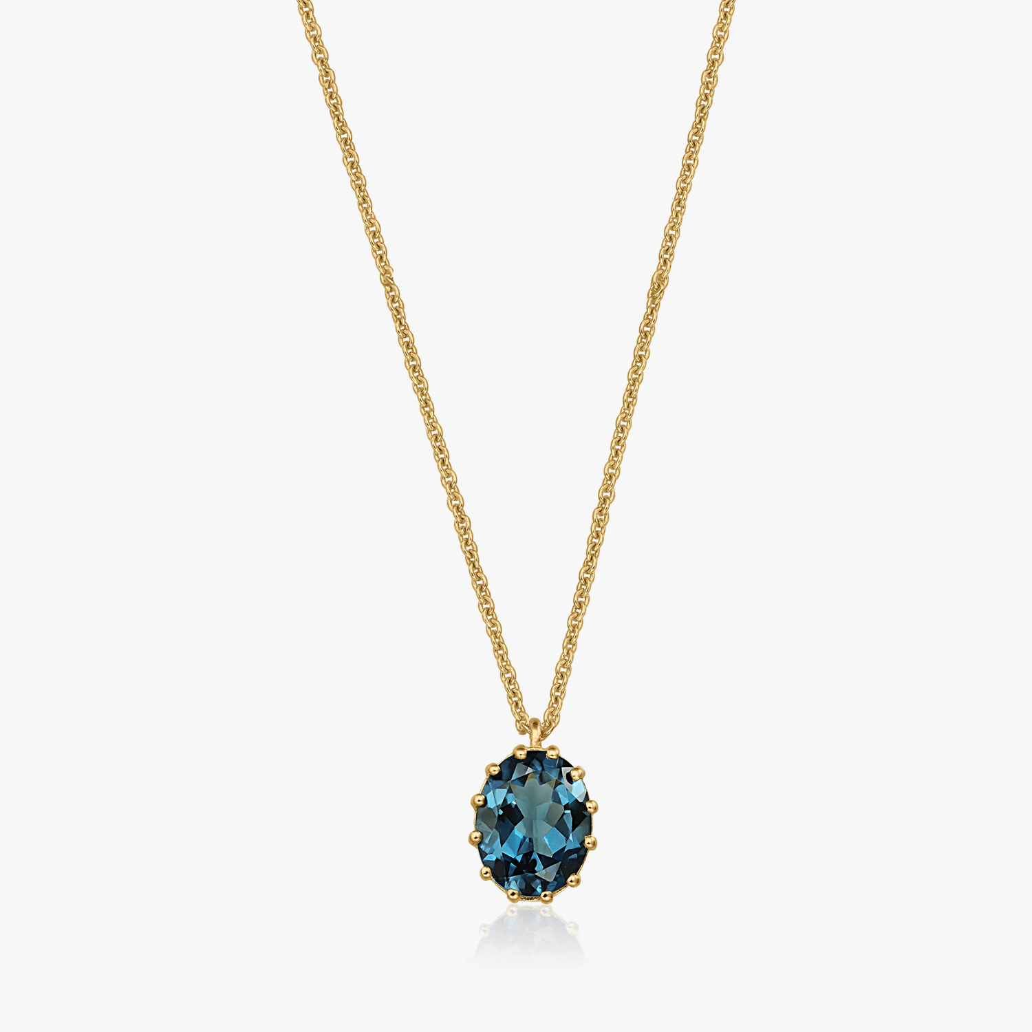 Stříbrný náhrdelník Golden Serene - Topaz Blue London - Indira