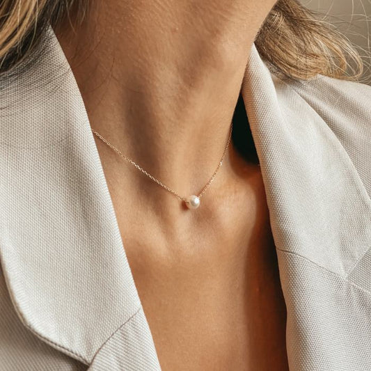 Colier din argint Golden Ruth - Perle Naturale - Indira