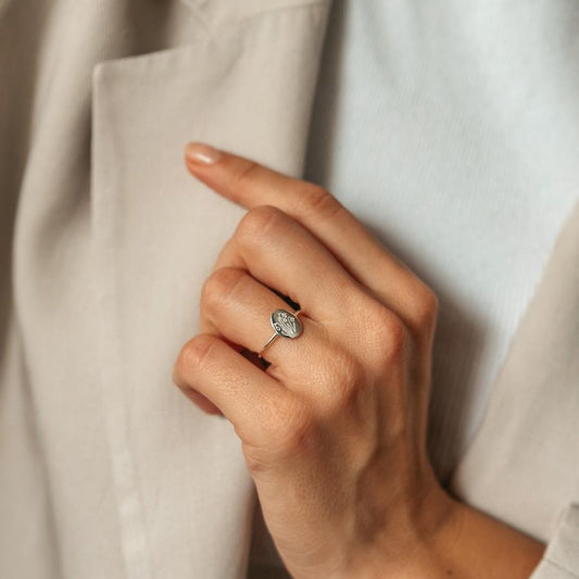 Stříbrný prsten Birth Flower - Leden Sněženka - Indira