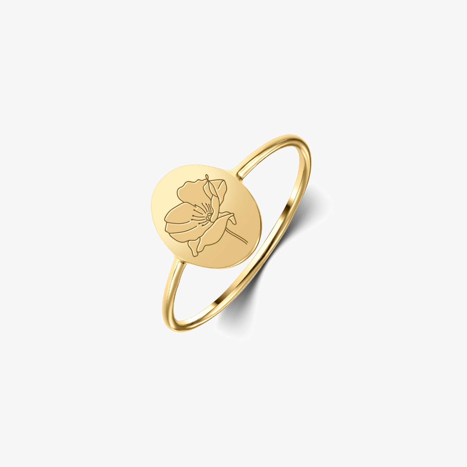 Stříbrný prsten Birth Flower Golden - August Poppy - Indira