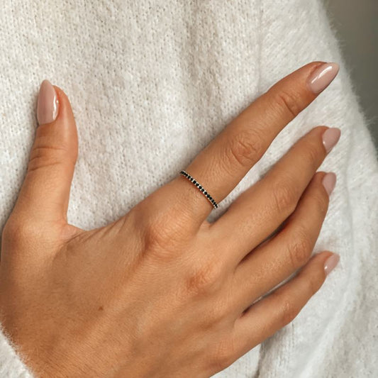 Stříbrný prsten Classic Eternity - Černý Onyx - Indira