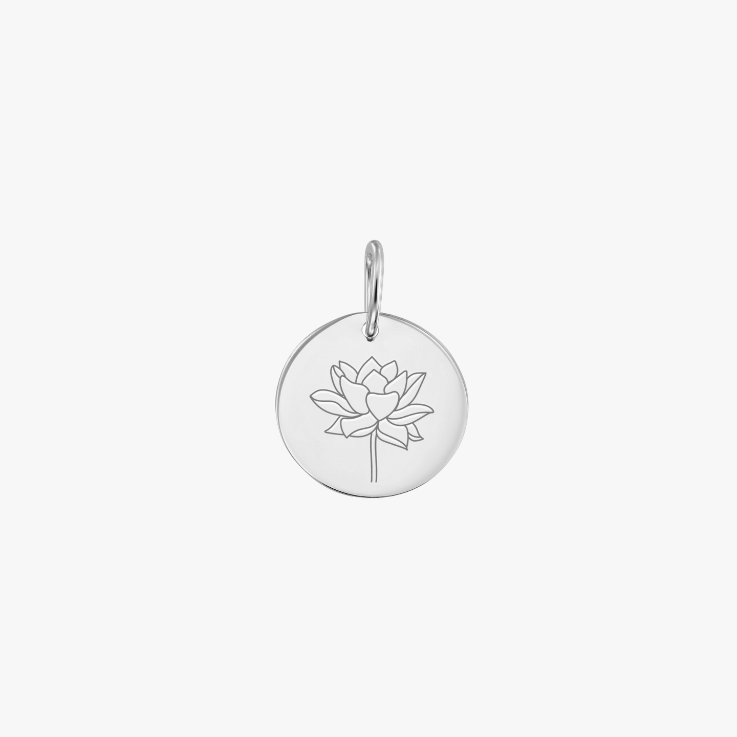 Přívěsek z bílého zlata Birth Flower - Červenec Lotus - Indira