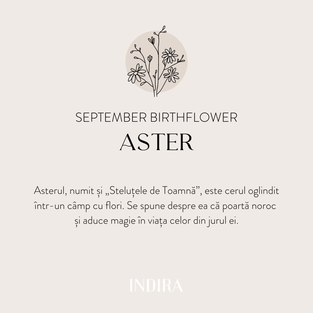 Stříbrný provázkový náramek Golden Birth Flower - Září Aster - Indira