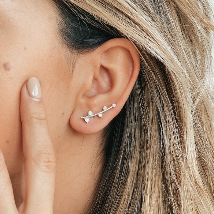 Stříbrné náušnice Ivy - Zirkon - Indira