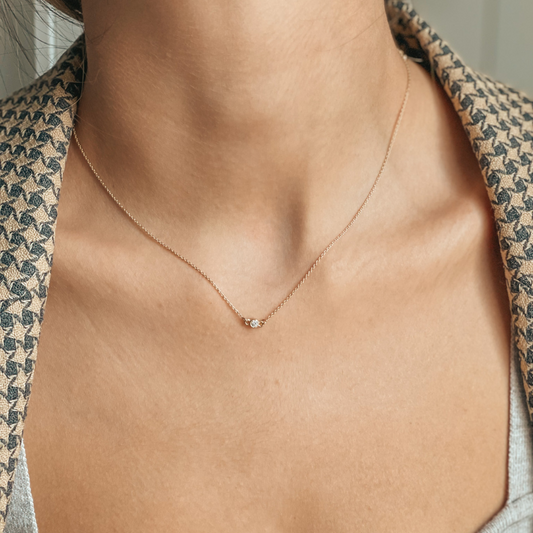 Zlatý náhrdelník Solo - Diamanty - Indira