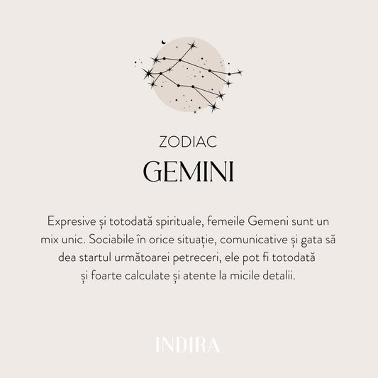 Colier din argint Silver Zodiac - Gemini - Indira