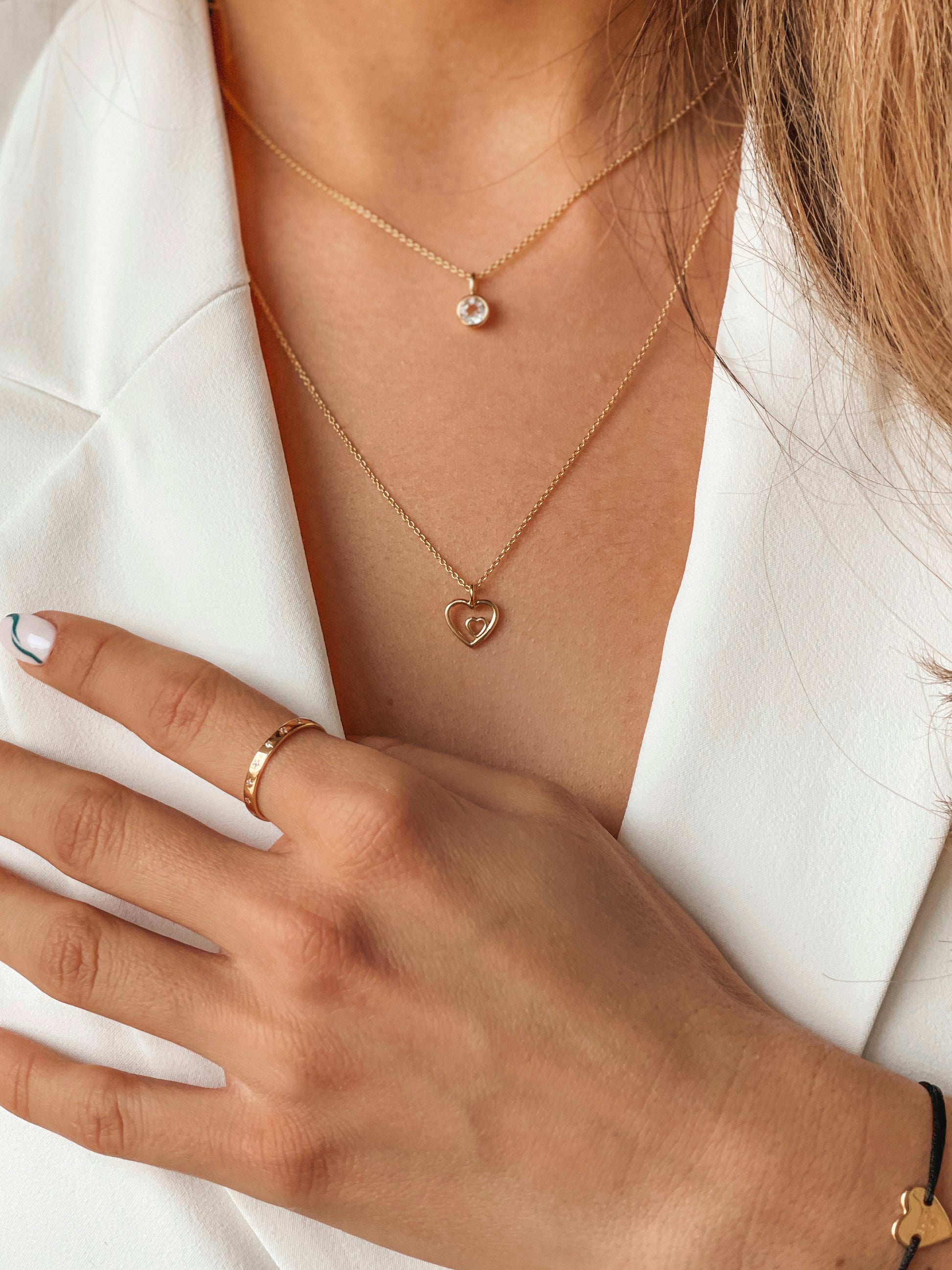 Stříbrný náhrdelník Golden In Love - Indira