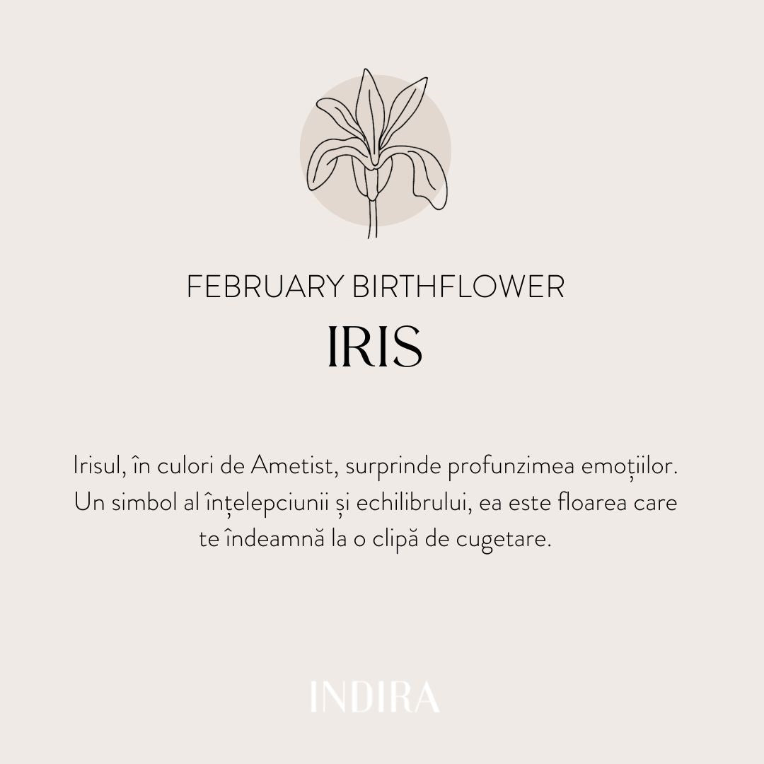 Přívěsek z bílého zlata Birth Flower - Únorový Kosatec - Indira
