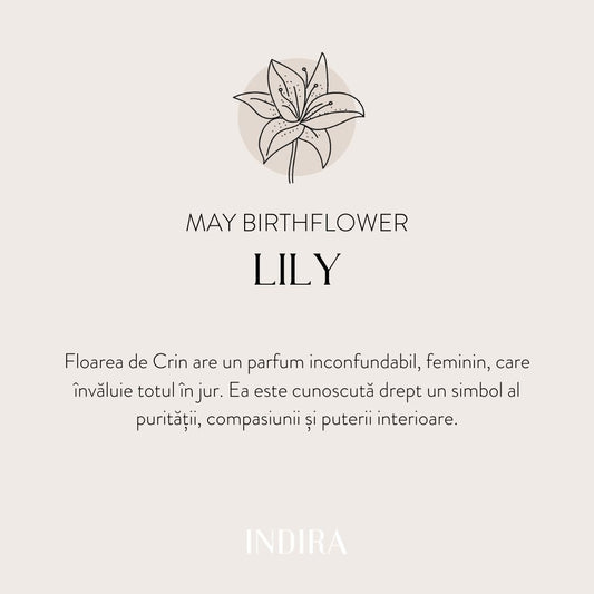 Přívěsek z bílého zlata Birth Flower - May Lily - Indira