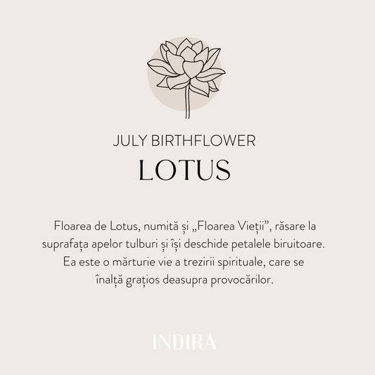 Náramek z bílého zlata Birth Flower - Červenec Lotus - Indira