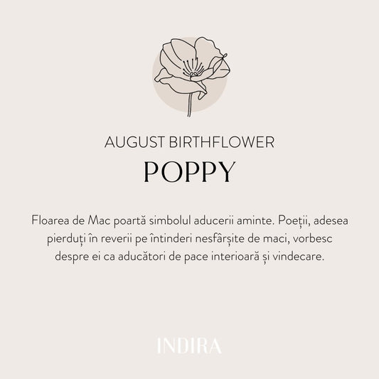 Zlatý přívěsek Birth Flower - August Poppy - Indira