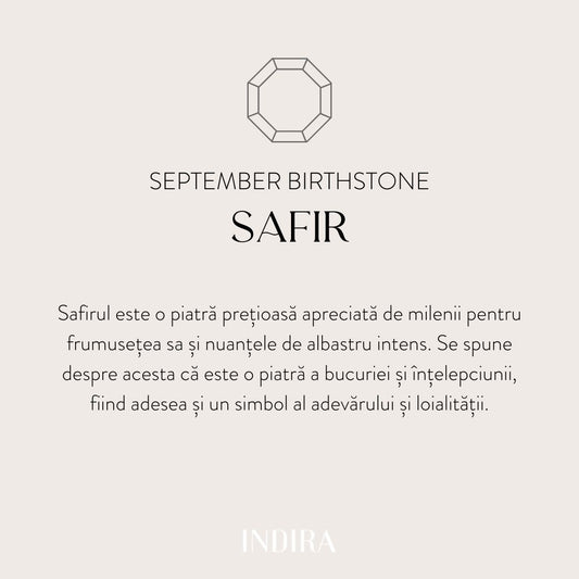 Stříbrný náhrdelník Birthstone září - Safír - Indira
