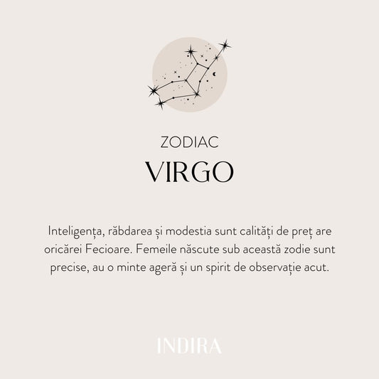 Stříbrný náhrdelník Golden Zodiac - Panna - Indira