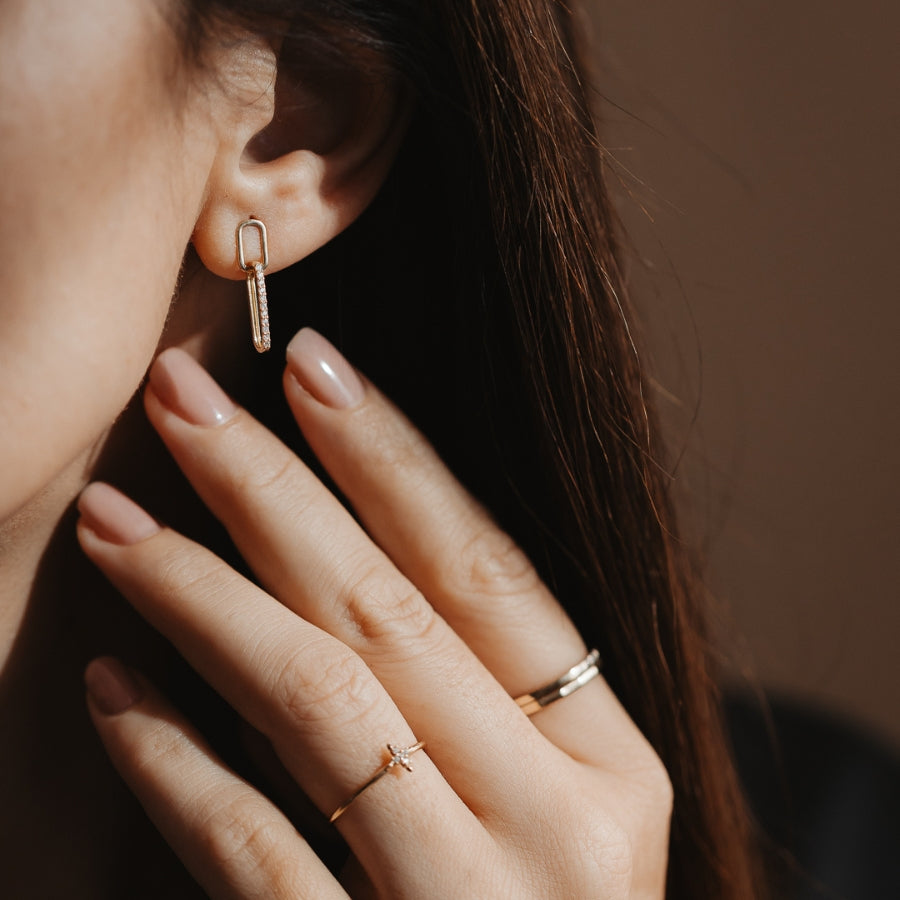 Zlaté náušnice Jessica - Zirkon - Indira