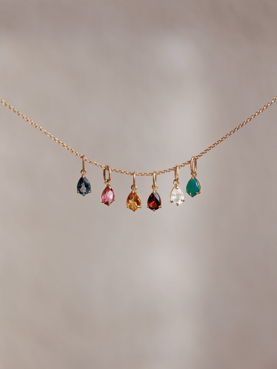 Zlatý přívěsek Birthstone October - Růžový topaz