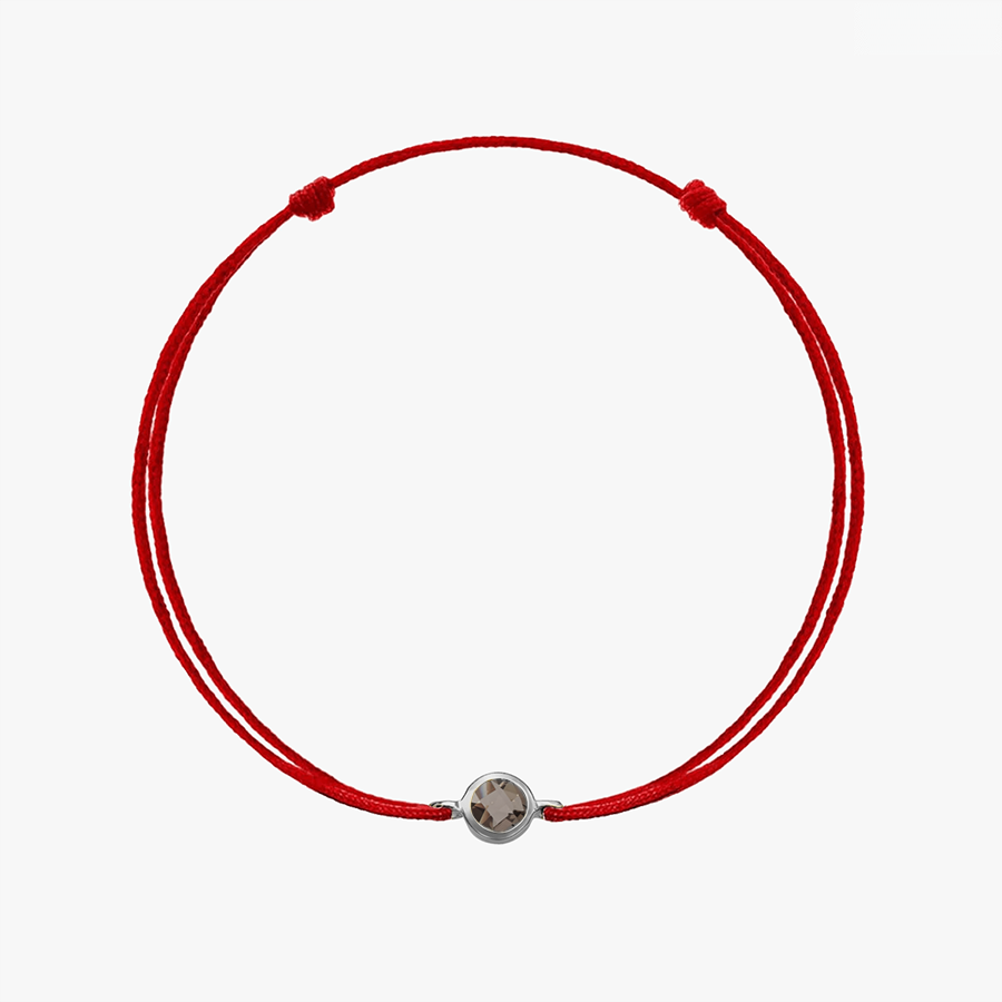 Brățară șnur din argint Birthstone Cuarț Fumuriu - Indira