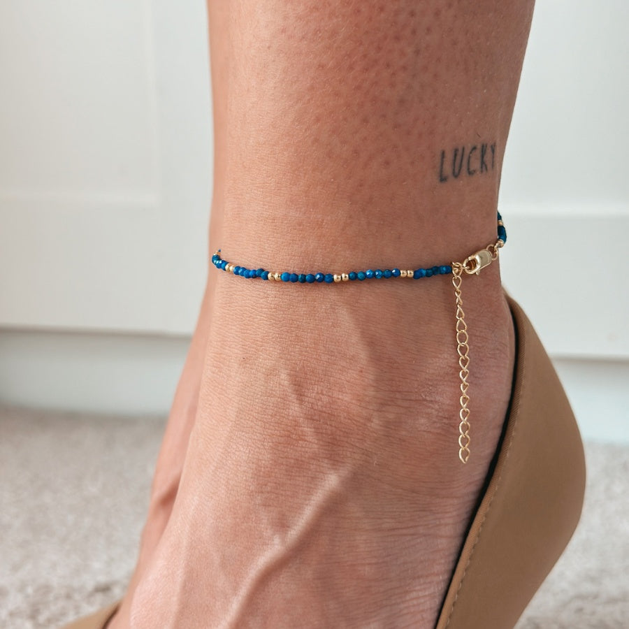 Stříbrný kotník SummerScape Golden – Lapis - Indira