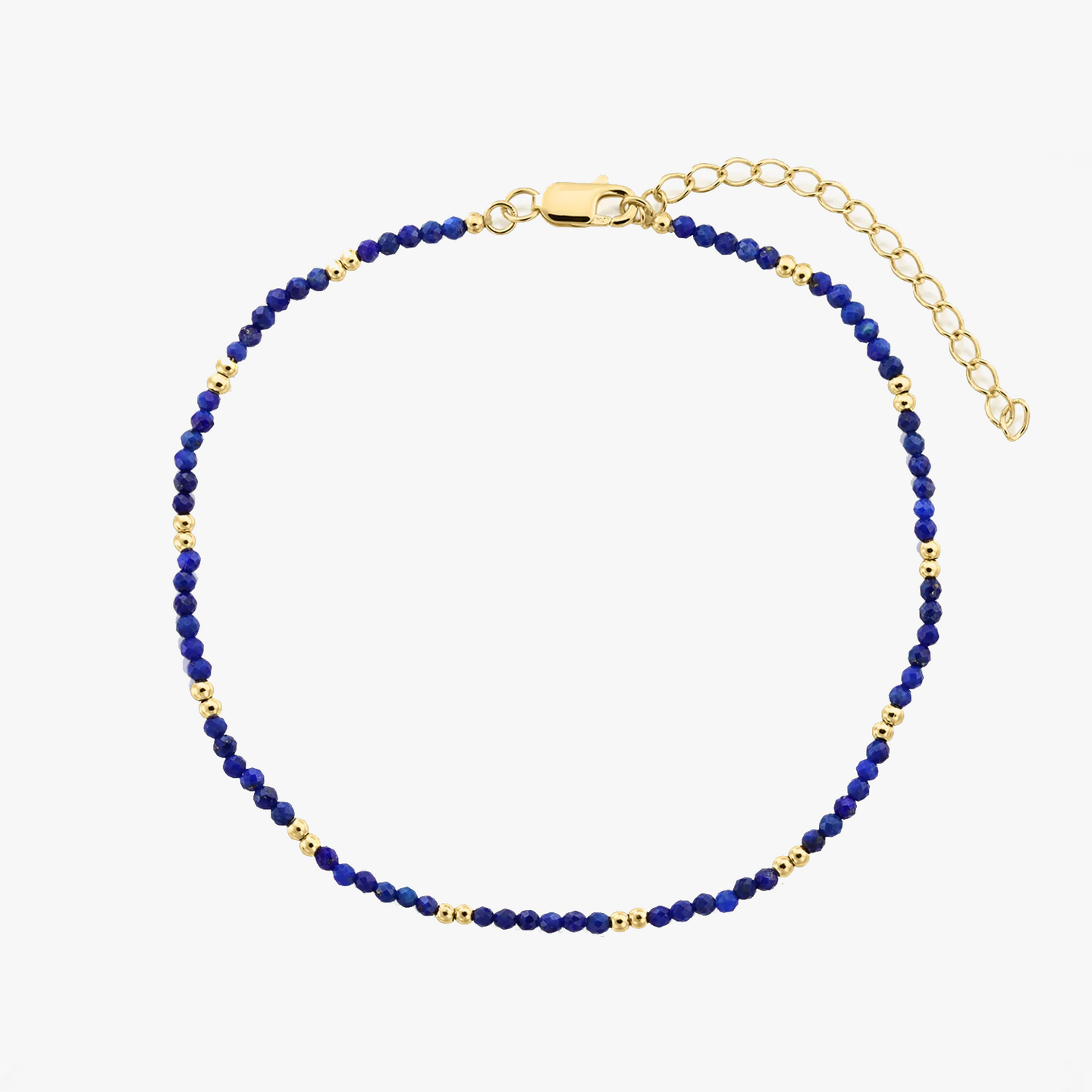 Stříbrný kotníkový náramek SummerScape Golden – Lapis - Indira