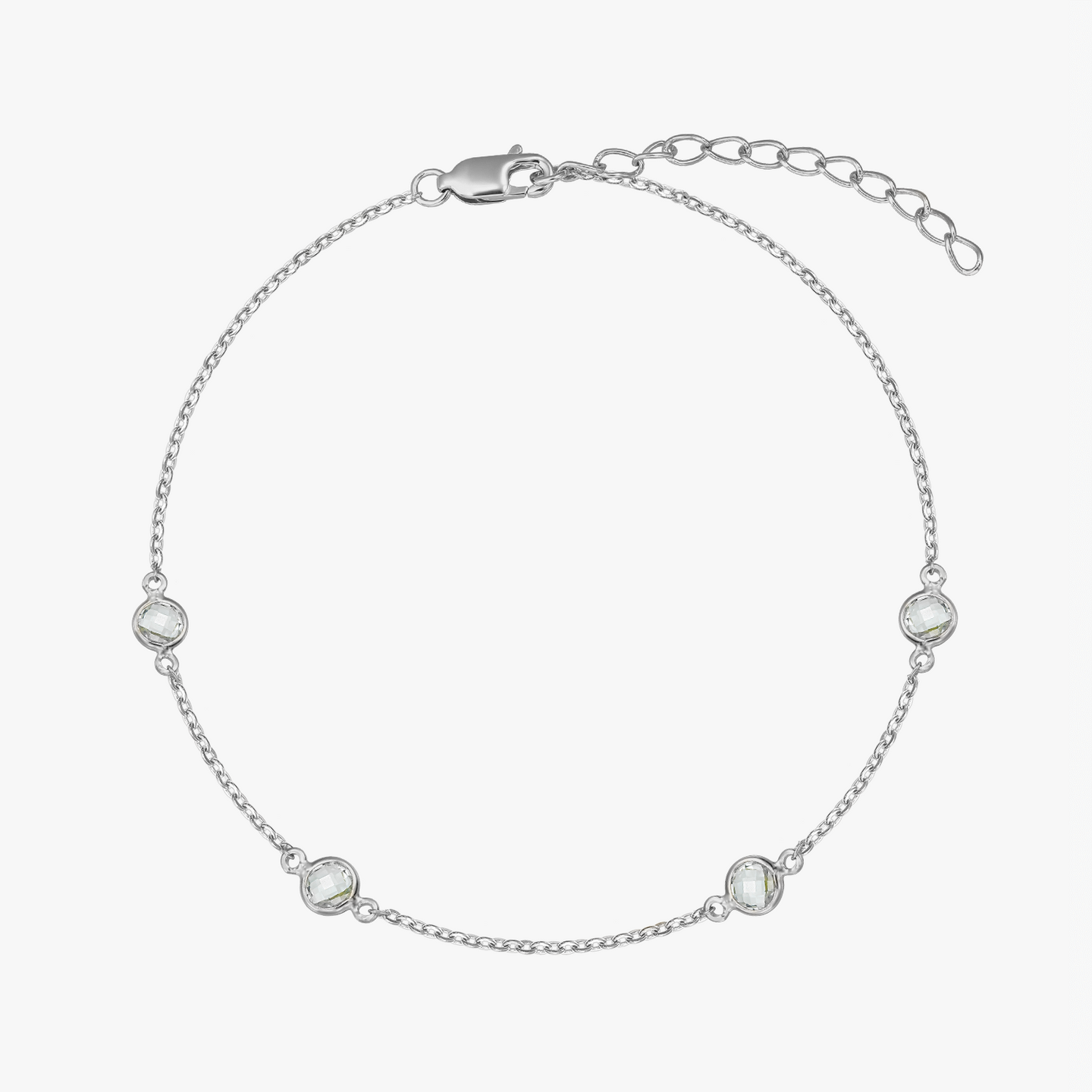 Stříbrný náramek Birthstone prosinec - Modrý Topaz - Indira