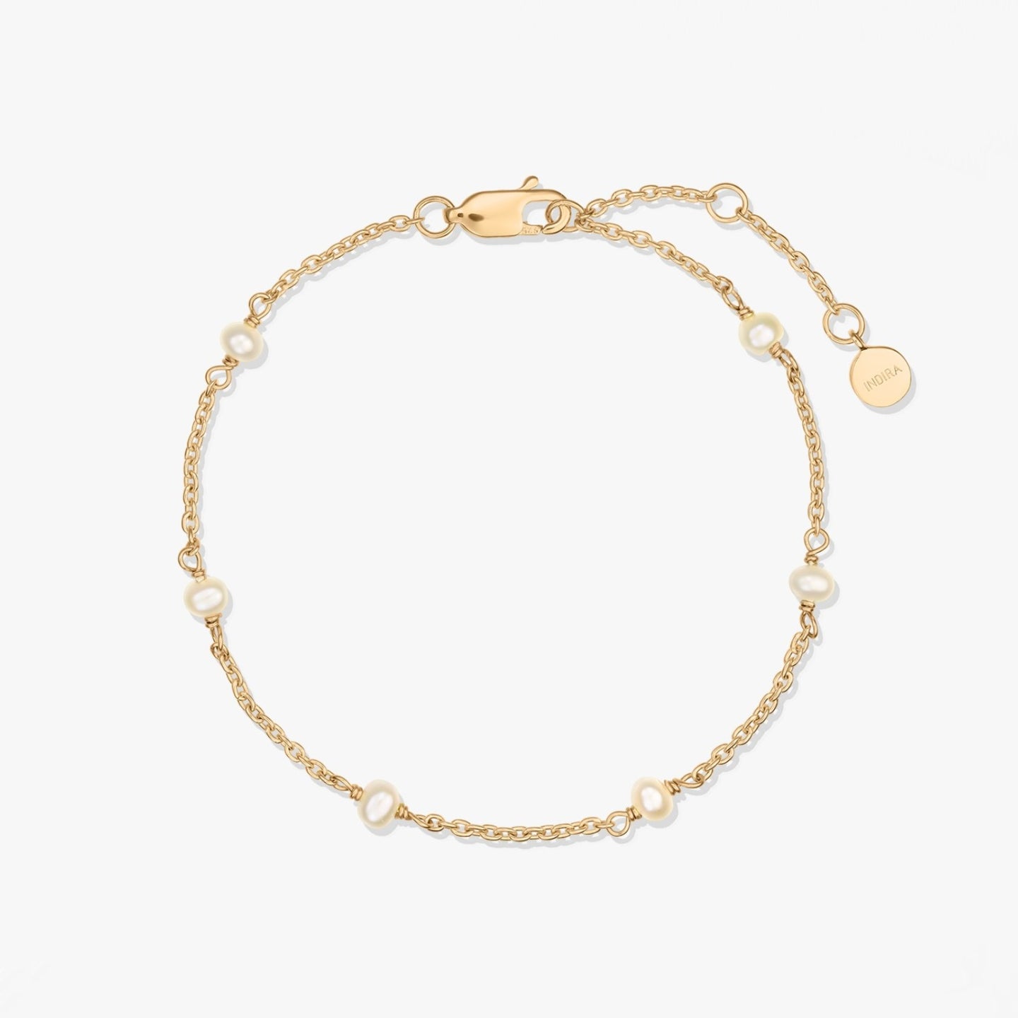 Stříbrný náramek Golden Pearl Beads - Přírodní perly