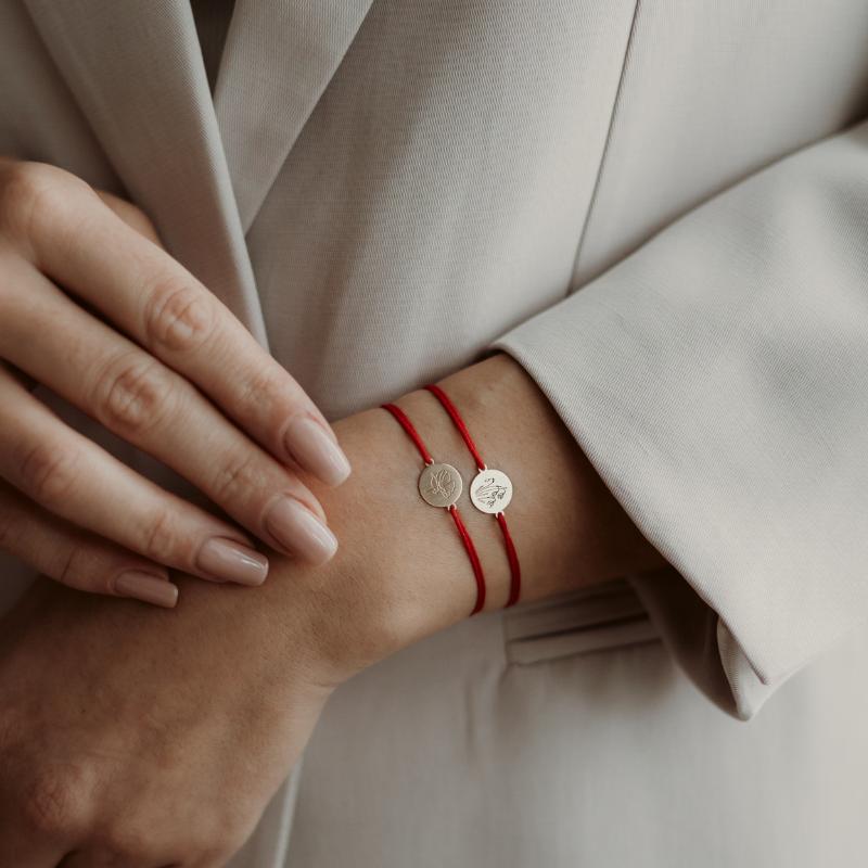 Brățară șnur din argint Golden BirthFlower - December Holly - Indira