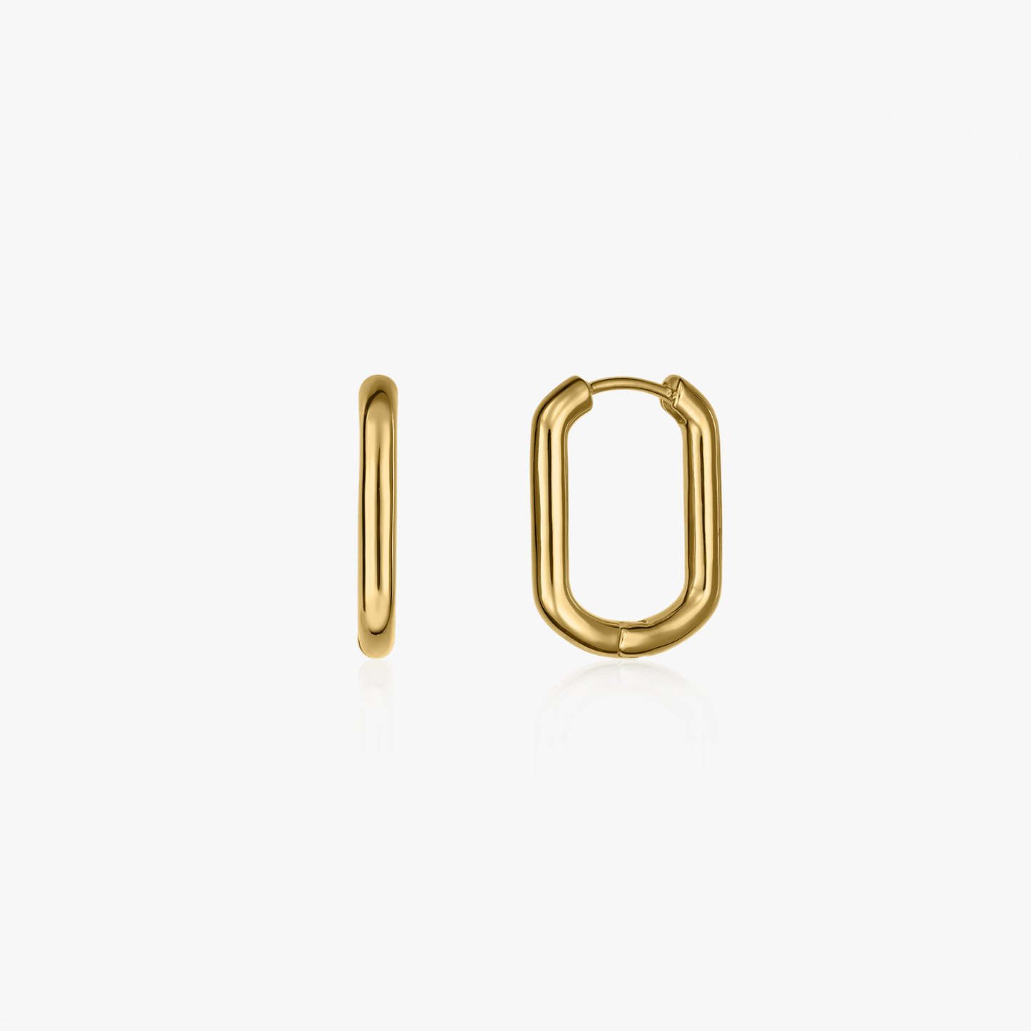 Stříbrné náušnice Golden Square Hoops - Indira