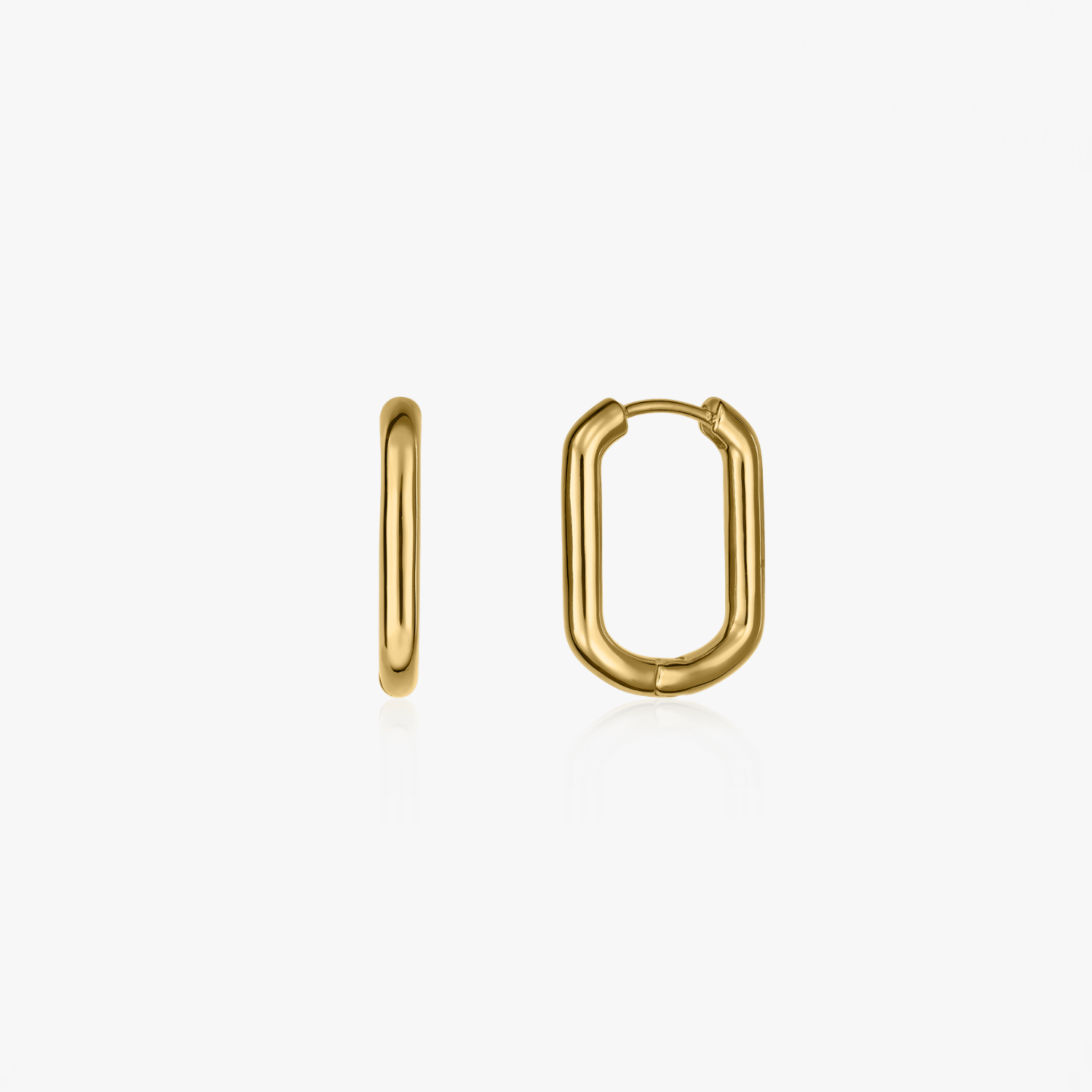 Stříbrné náušnice Golden Square Hoops - Indira