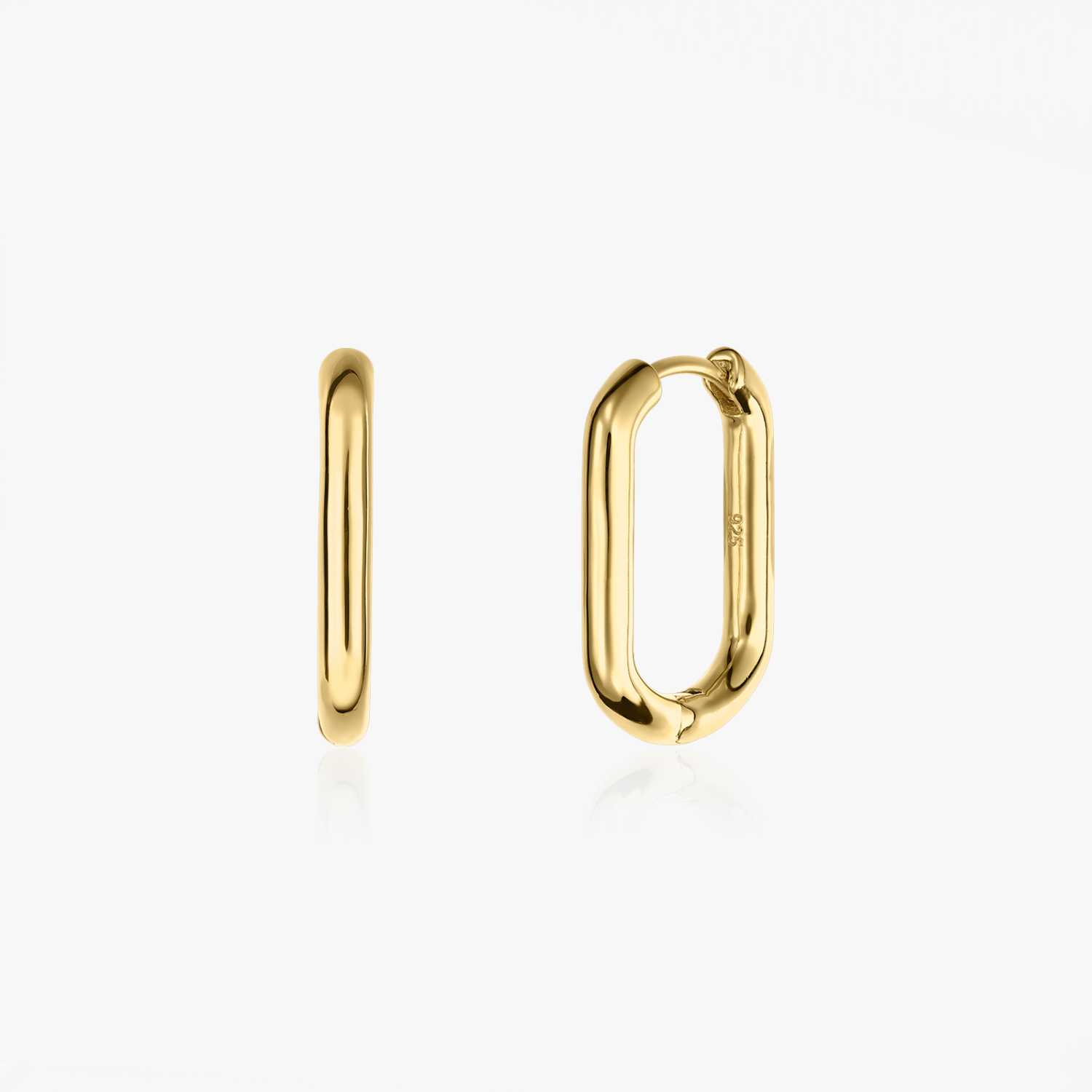 Stříbrné náušnice Golden Square Hoops - Indira