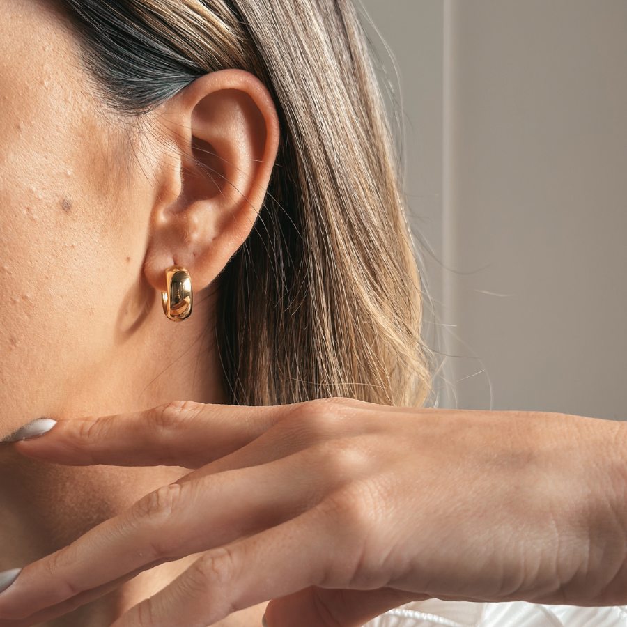 Stříbrné náušnice Golden Bold Maxi Hoops - Indira