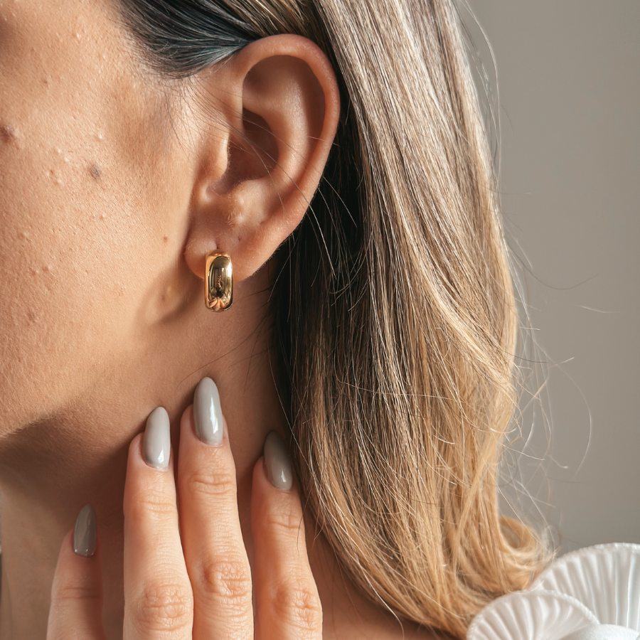 Stříbrné náušnice Golden Bold Maxi Hoops - Indira