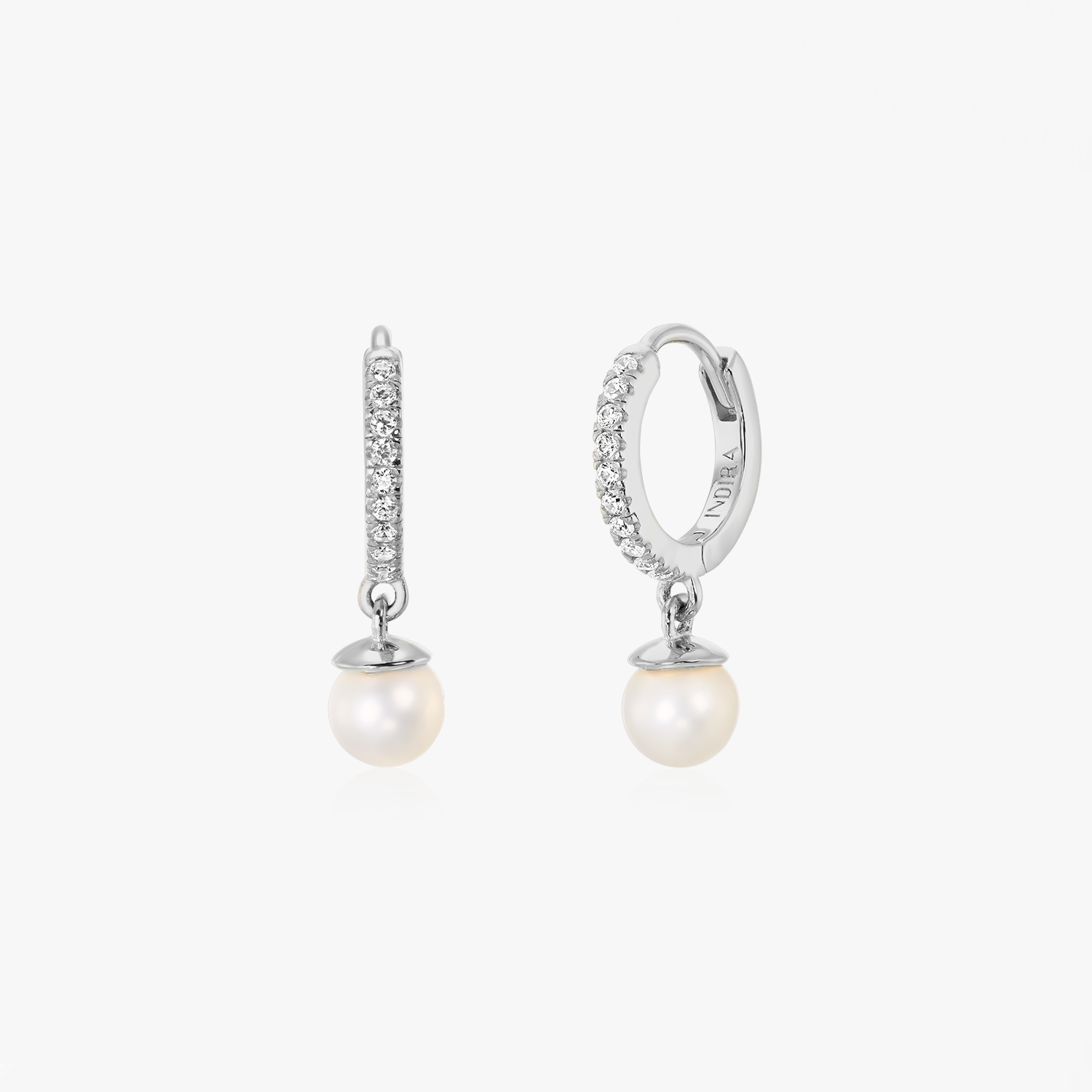 Stříbrné náušnice Kalya - Přírodní perly, Zirkony - Indira