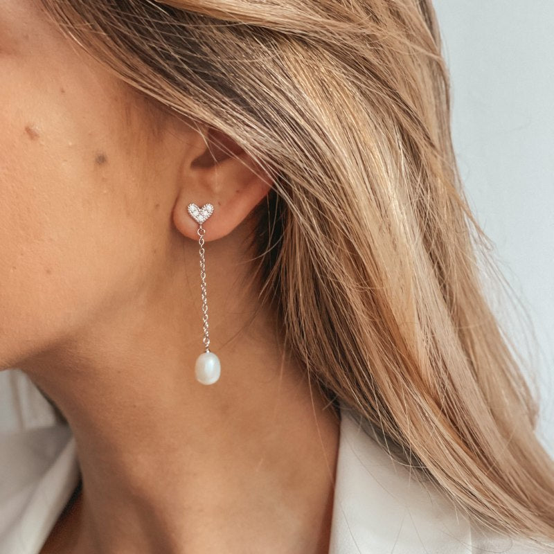 Stříbrné náušnice Never Let You Go - Přírodní perly - Indira