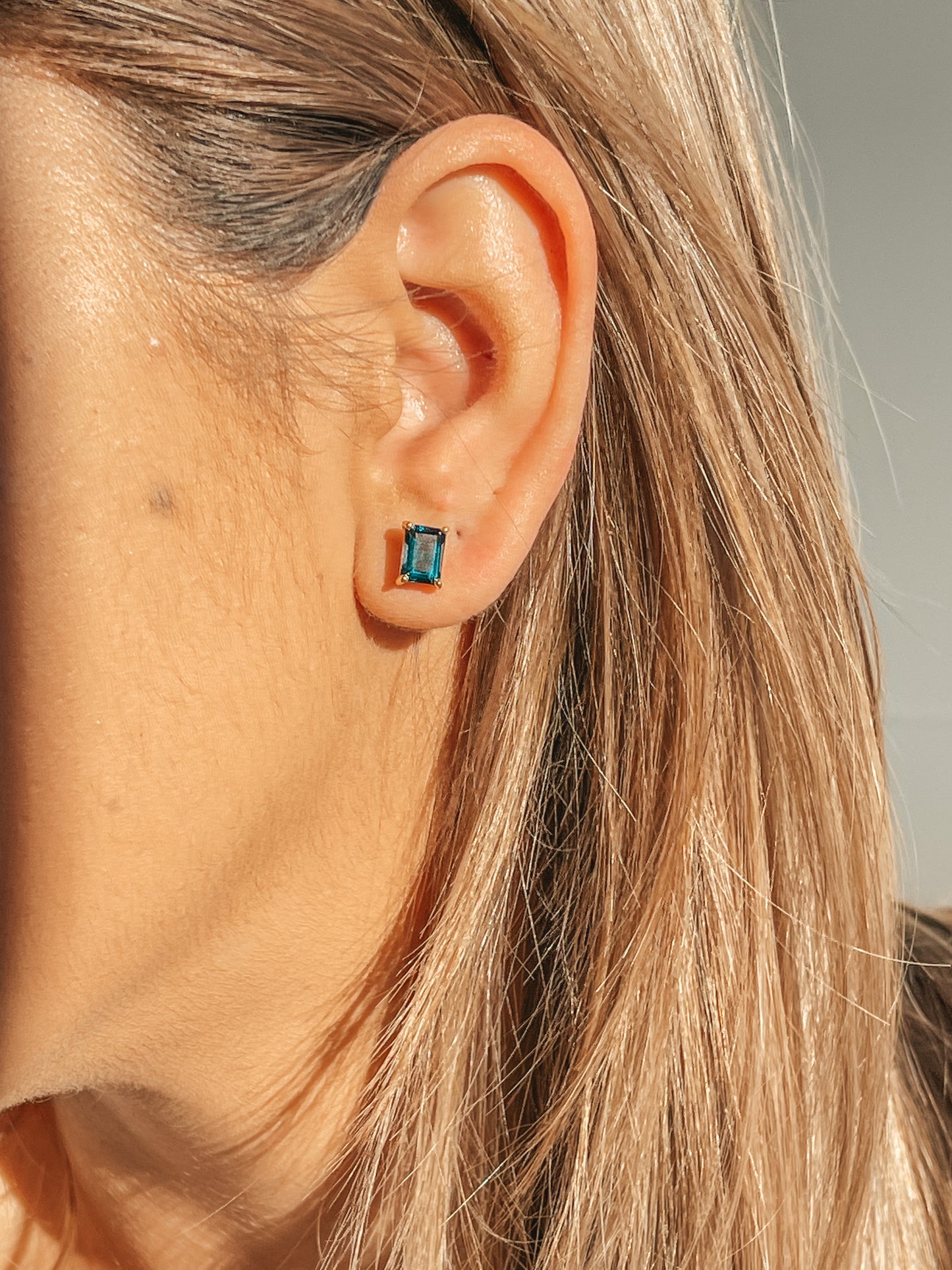 Cercei Argint 925 Placat Aur Galben Valentina - Topaz Blue Sky