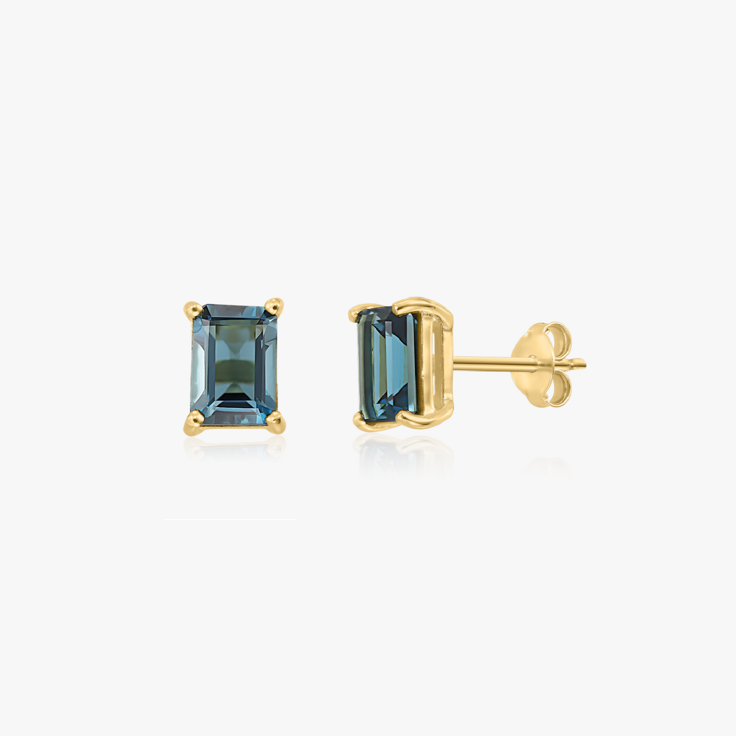 Cercei Argint 925 Placat Aur Galben Valentina - Topaz Blue Sky