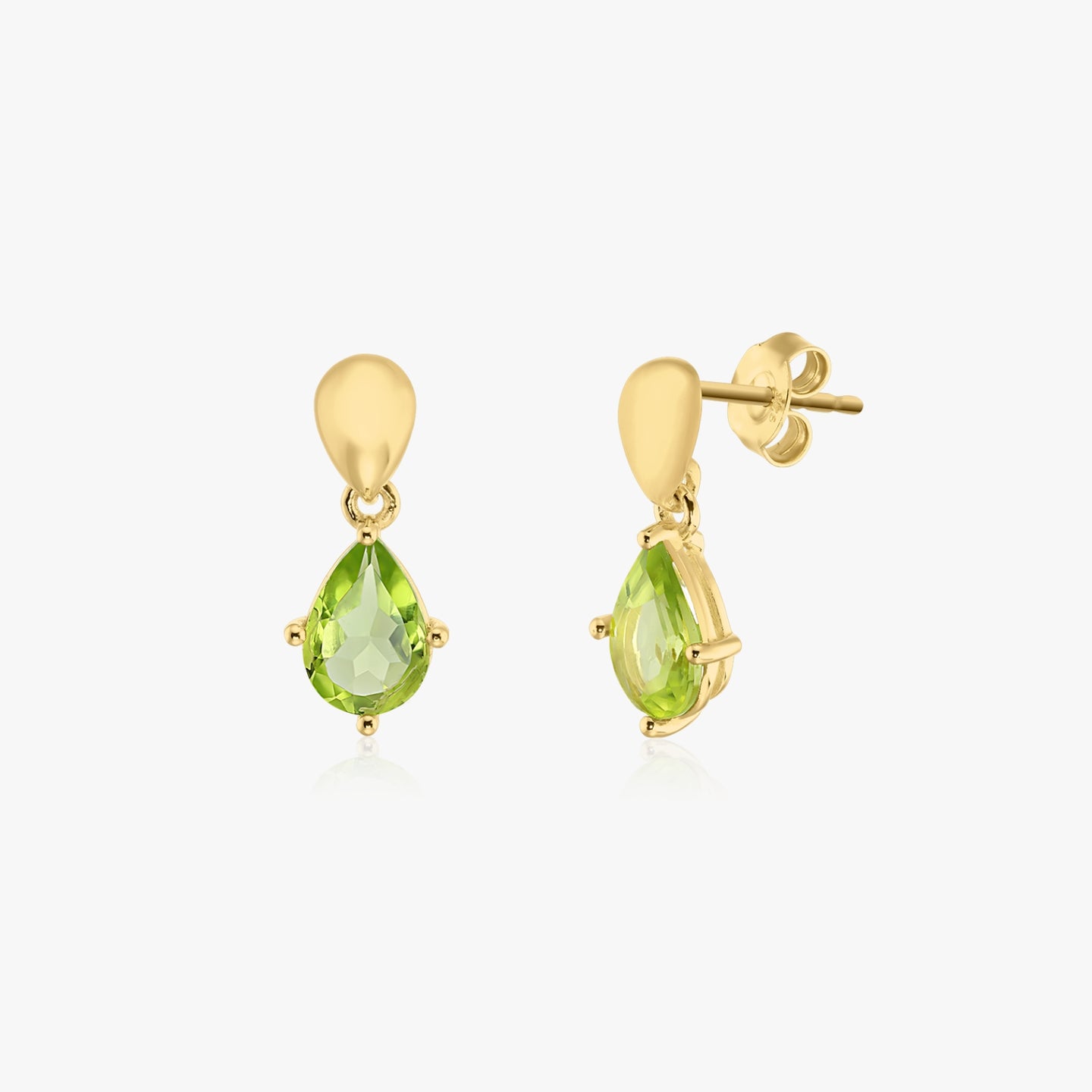 Stříbrné náušnice Golden Kaylee - Peridot - Indira