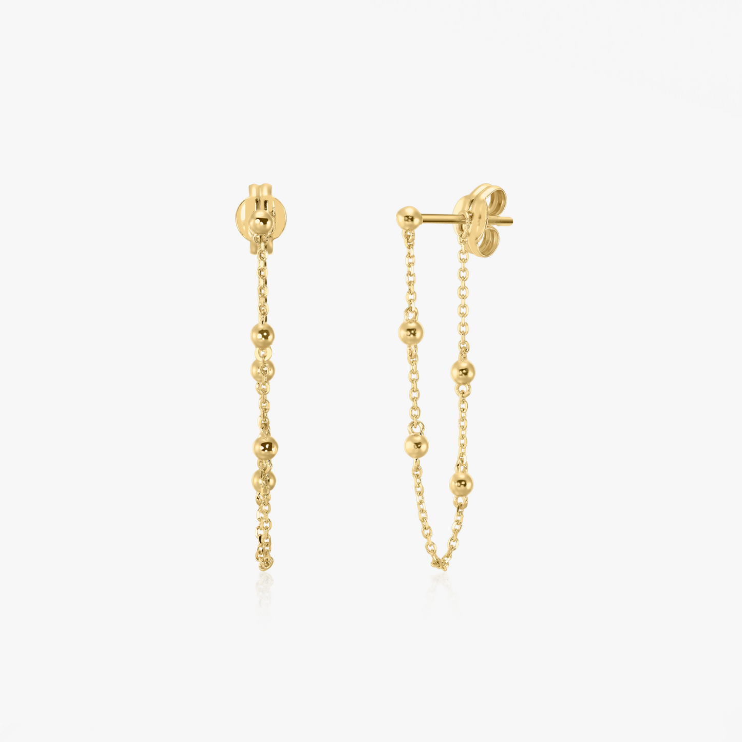 Zlaté náušnice Chained Beads - Indira