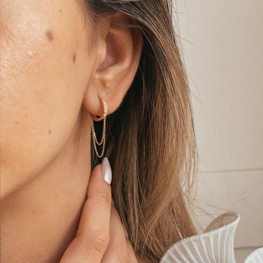 Zlaté náušnice Cindy - Zirkon - Indira