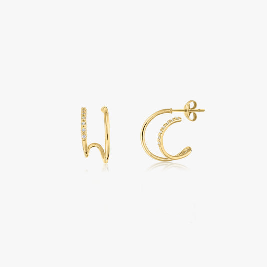 Zlaté náušnice Double Hoops - Indira