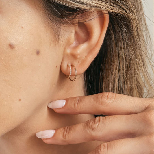 Zlaté náušnice Double Hoops - Indira