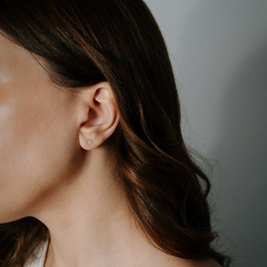 Zlaté náušnice Edelweiss - Zirkon - Indira