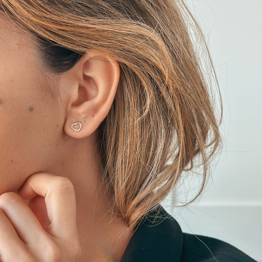 Zlaté náušnice Forever In Love - Přírodní diamanty - Indira