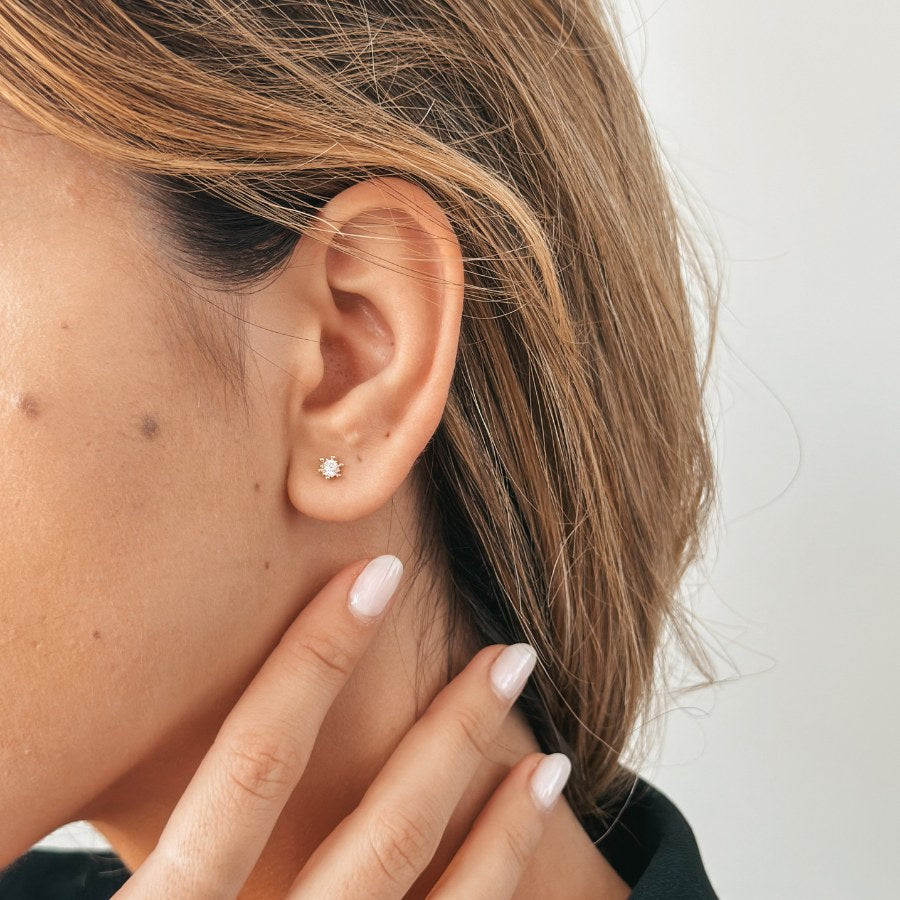 Zlaté náušnice Harley - Zirkony - Indira