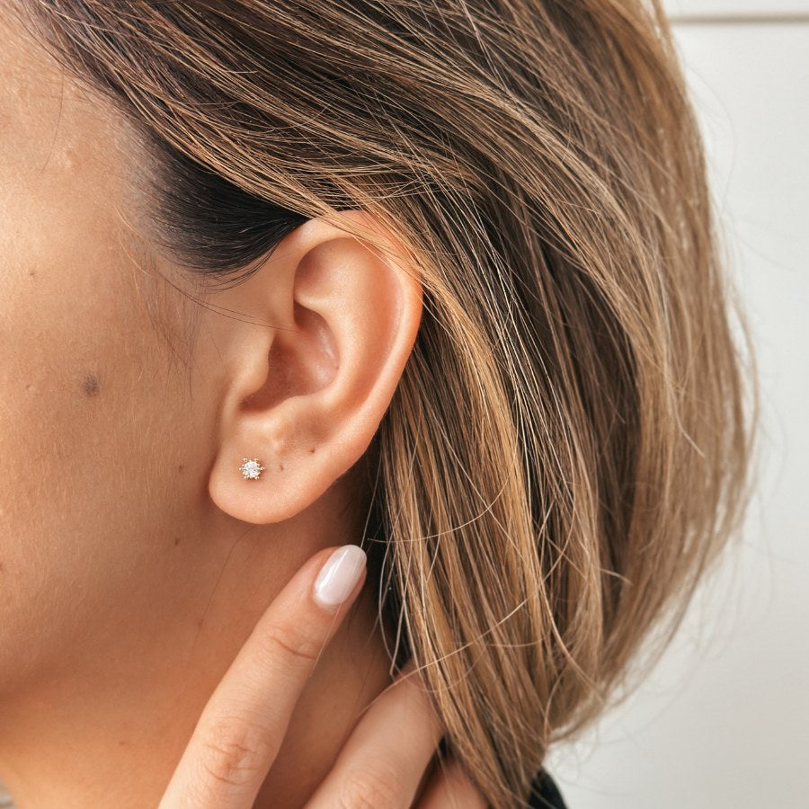 Zlaté náušnice Harley - Zirkonia - Indira